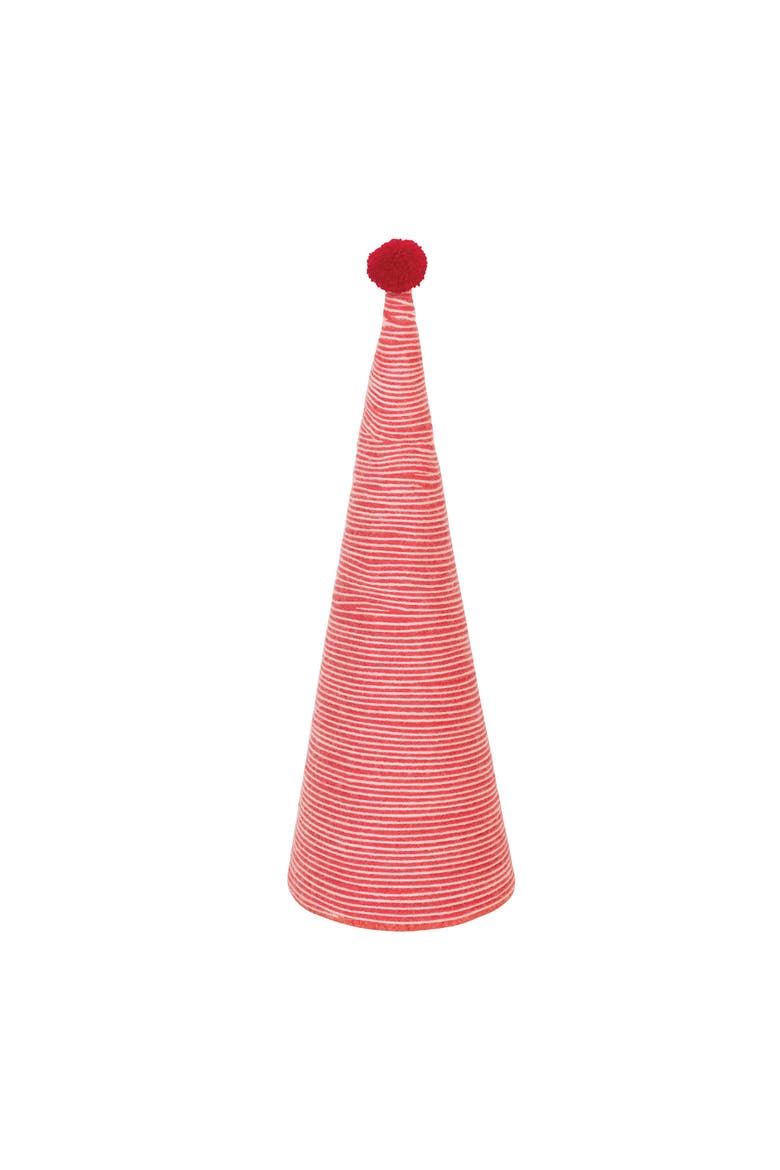 Wool Yarn Wrapped Tree with Pom Pom, Alternate, color, Red