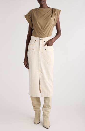 Isabel Marant Maisan Draped Asymmetric Cotton T-Shirt