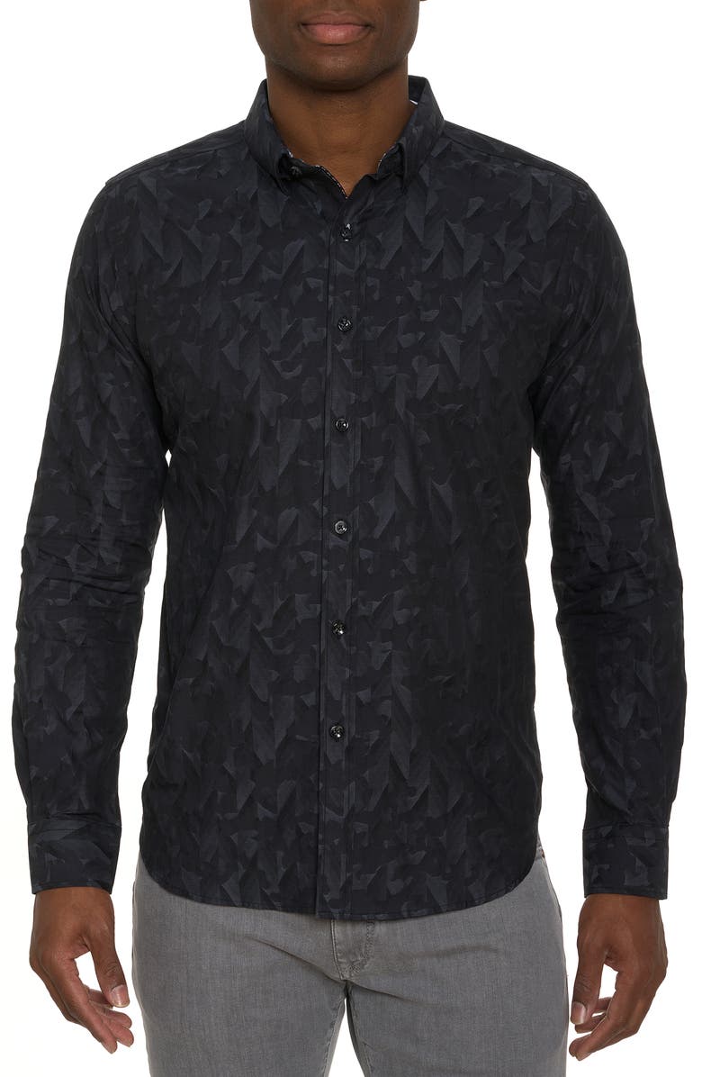 Robert Graham Kamal Jacquard Button-Up Shirt, Main, color, 