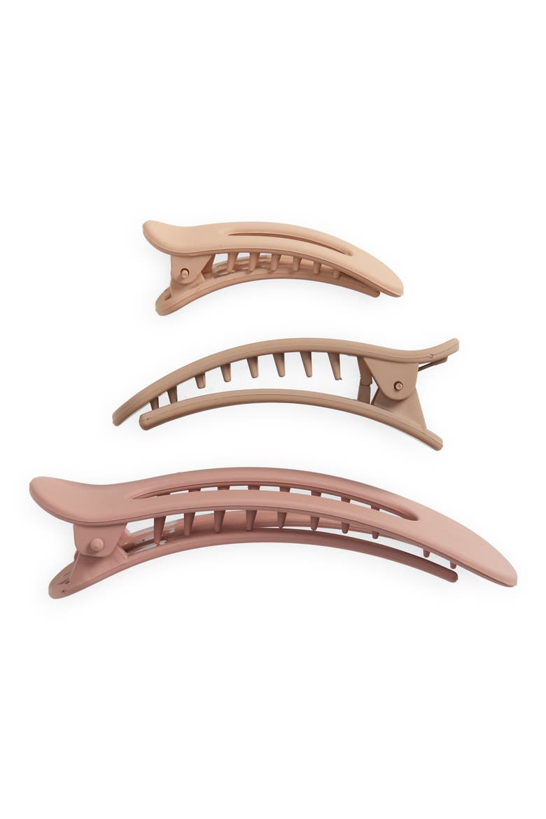 Assorted 3-Pack Matte Flat Lay Claw Clips, Alternate, color, TERRACOTA