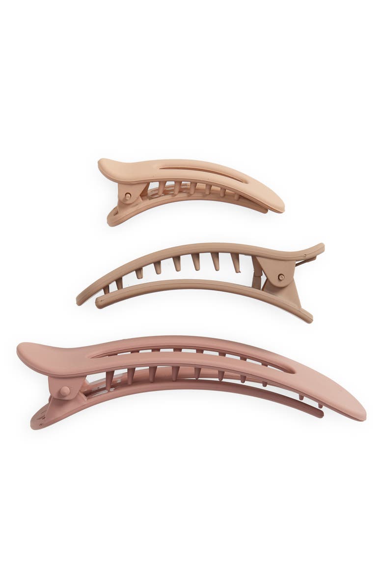Kitsch Assorted 3-Pack Matte Flat Lay Claw Clips, Alternate, color, Terracota