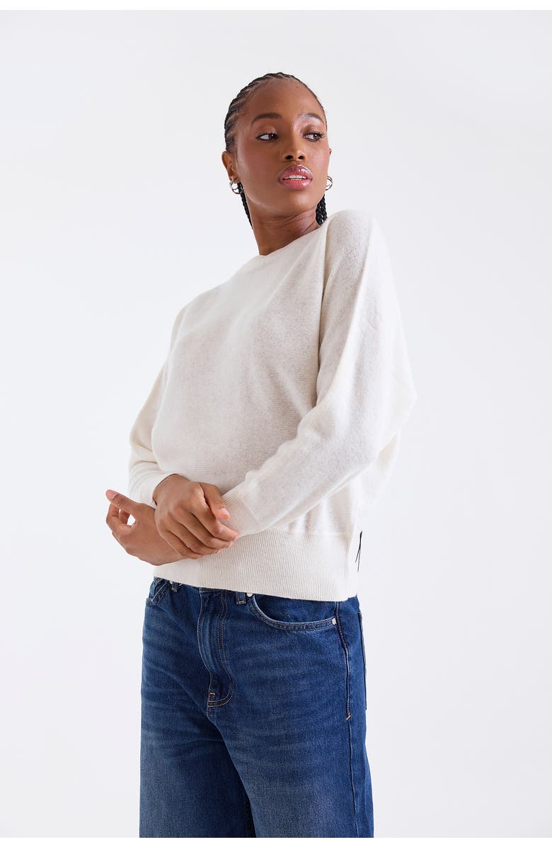 1982 Alaia Long Sleeve 100% Cashmere Sweater, Alternate, color, Natural White