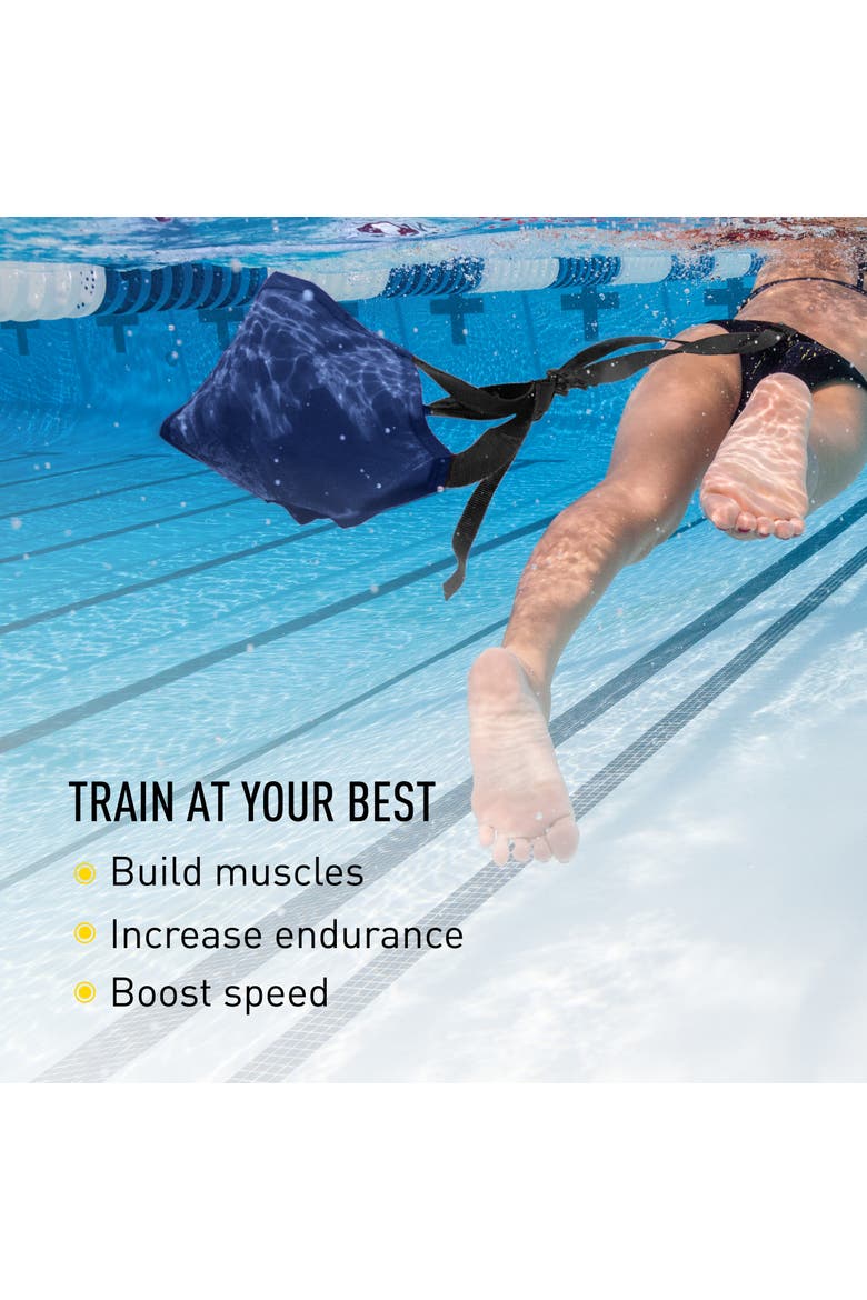 Swim Parachute for Resistance Training Builds Strength Endurance Adjustable Belt, Alternate, color, Navy