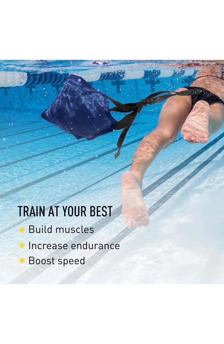 FINIS Swim Parachute for Resistance Training Builds Strength Endurance Adjustable Belt, Alternate, color, Navy