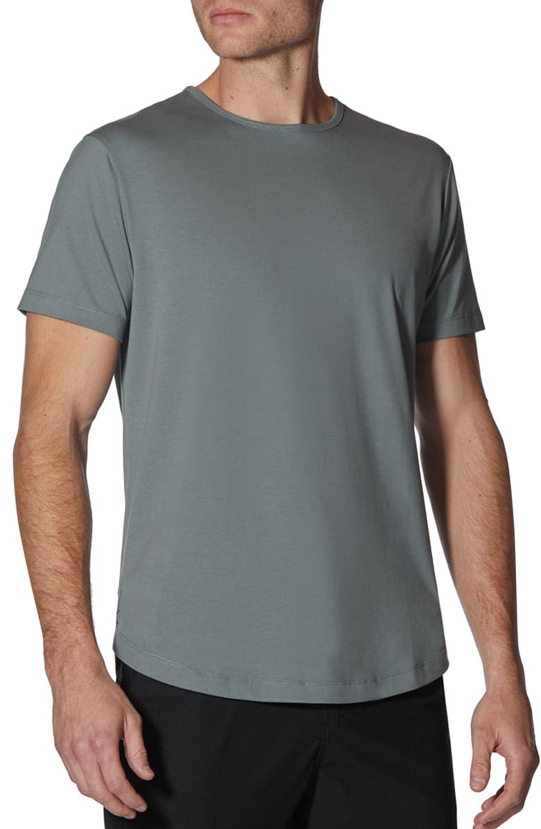 Cuts AO Curve Hem Cotton Blend T-Shirt, Main, color, Sage