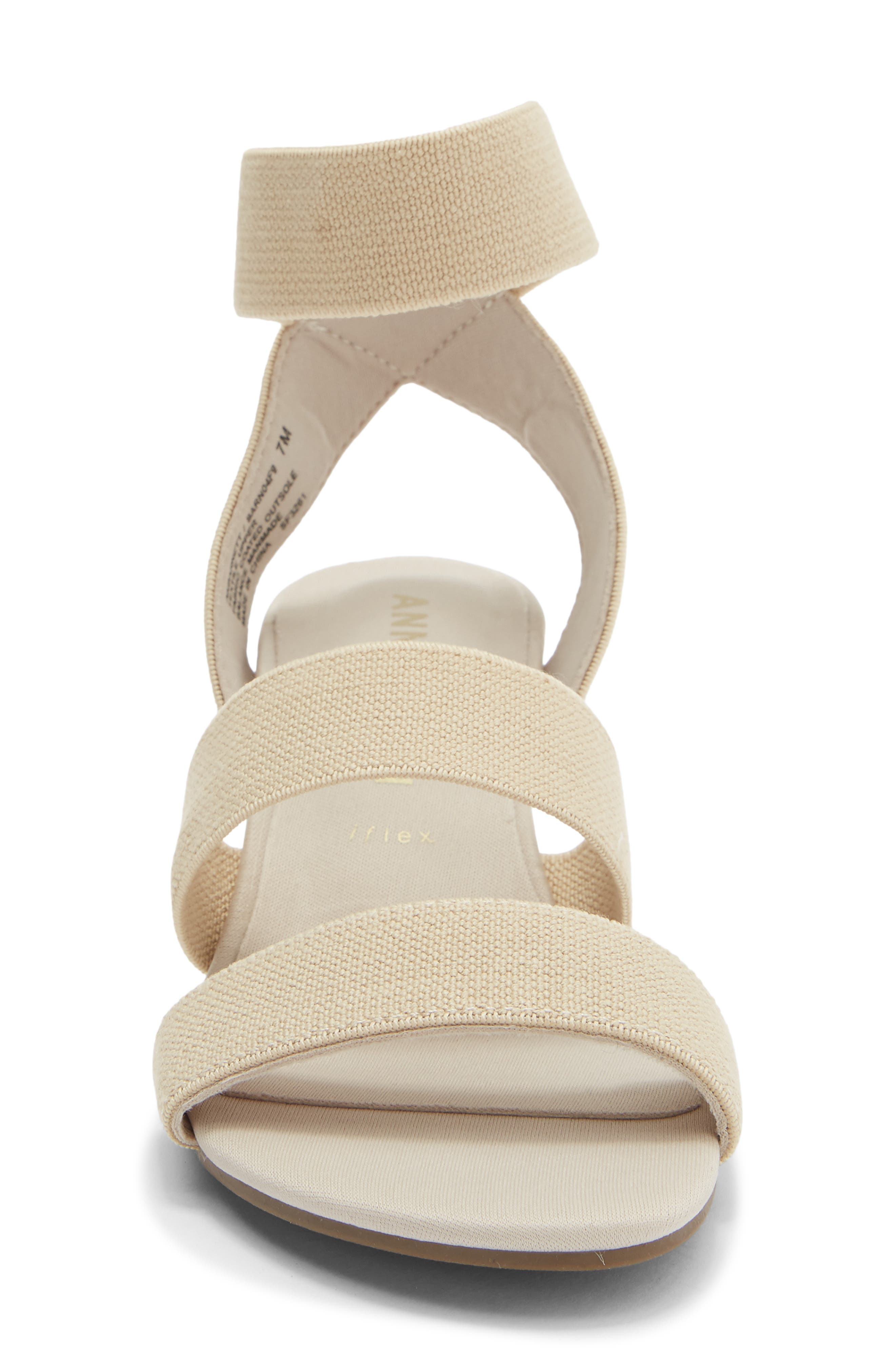 Anne Klein Barnett Wedge Ankle Strap Sandal, Alternate, color, Natural