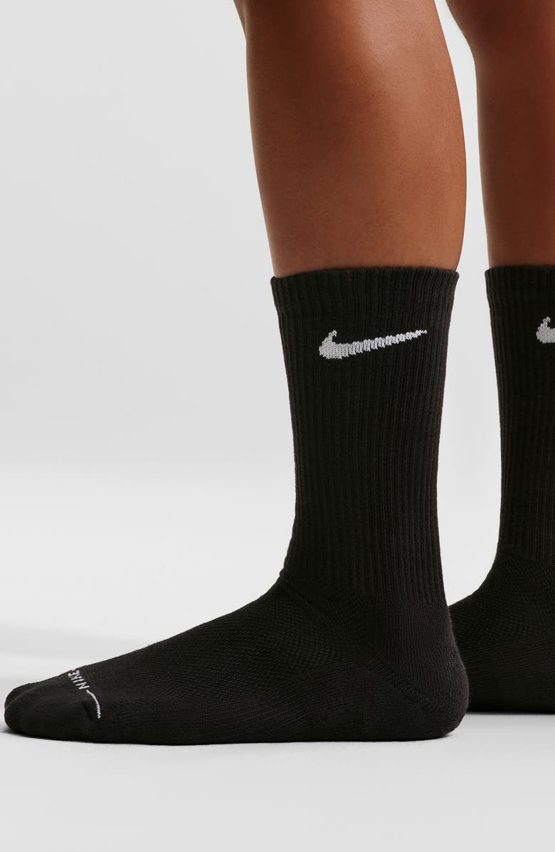Nike Everyday Elevated Dri-FIT Assorted 6-Pack Cotton Blend Crew Socks, Alternate, color, Black