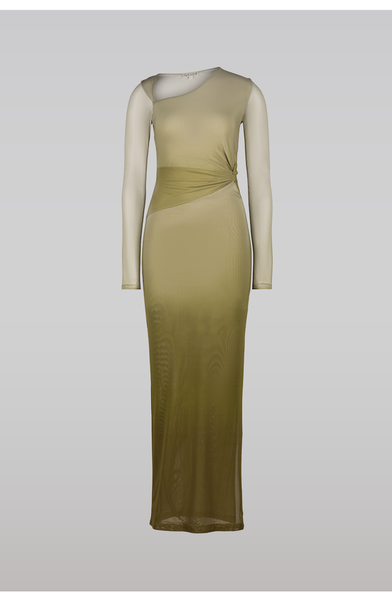 SAEMDI Gradient Mesh Dress, Main, color, Olive Green Gradient