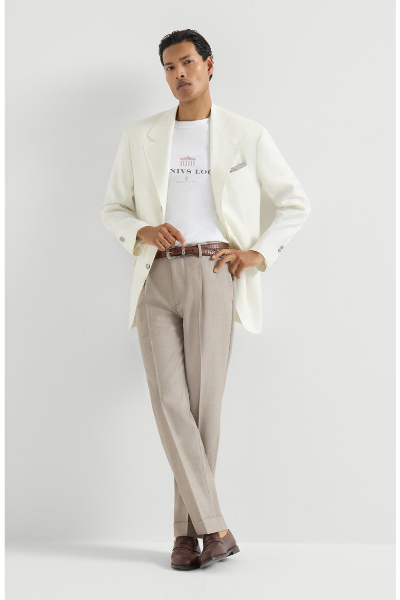 Virgin wool trousers, Alternate, color, Brown