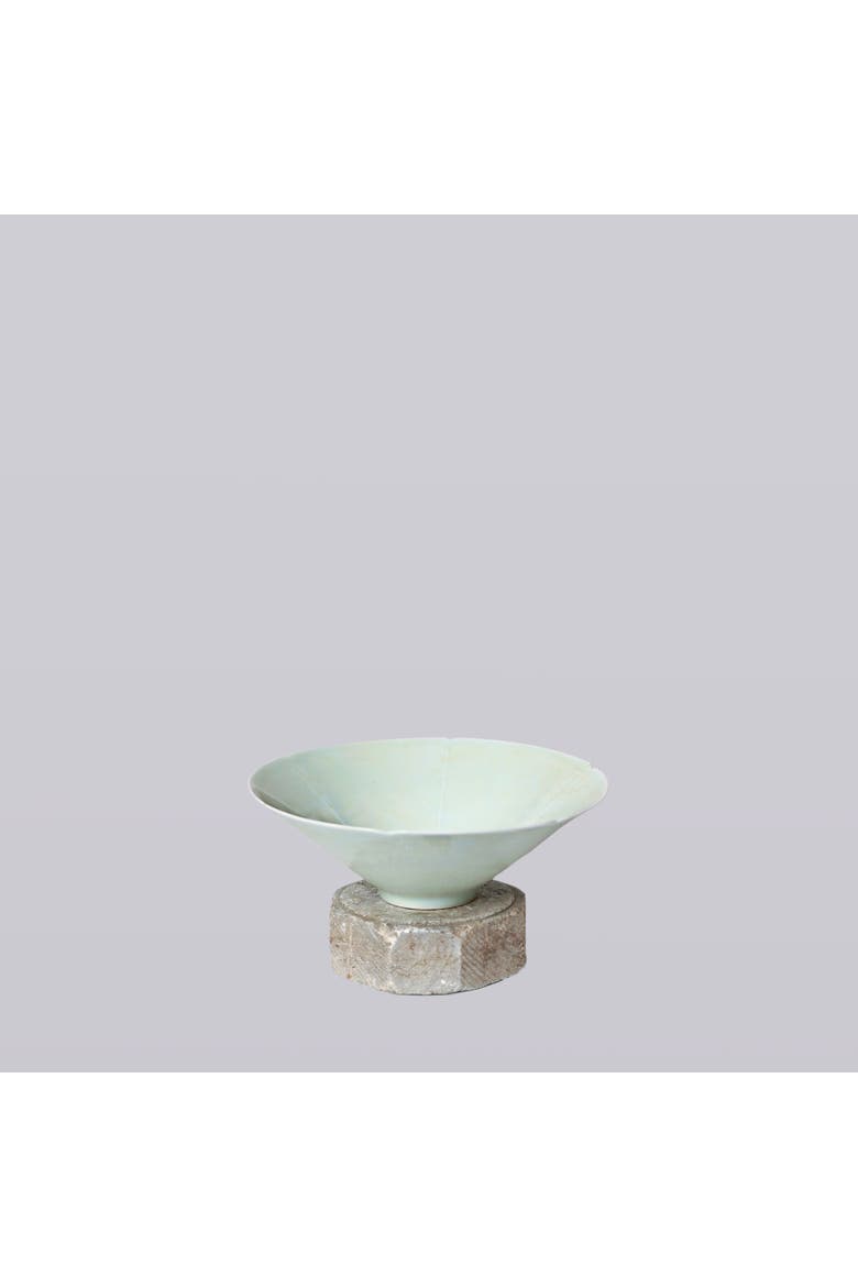 Celadon Porcelain Medium Conical Bowl, Alternate, color, White