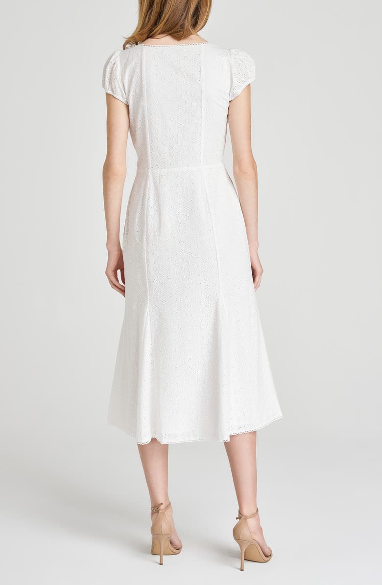 WAYF x Styled by COCO! Cara Cotton Eyelet Midi Dress, Alternate, color, Ivory