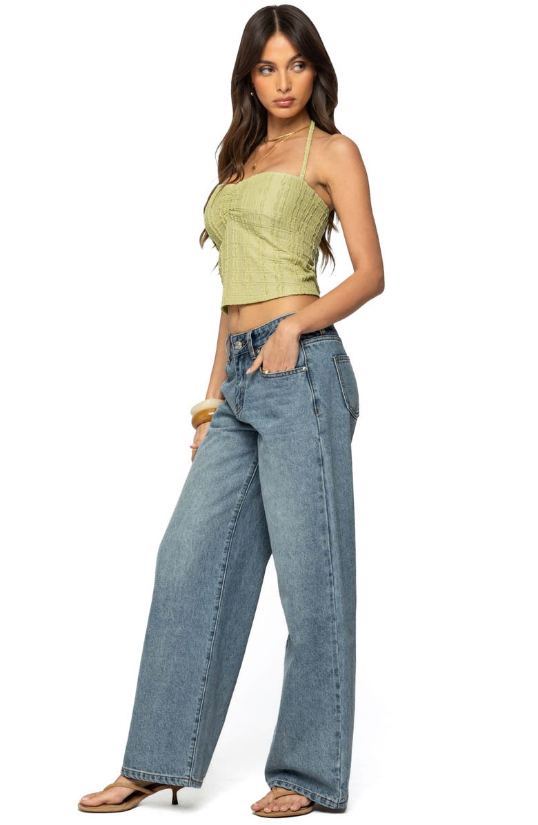 EDIKTED Galya Textured Halter Top, Alternate, color, Sage