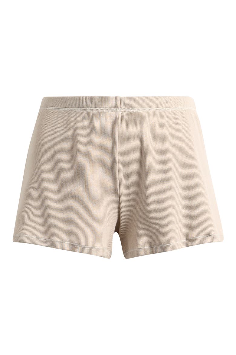 Cotton Rib Loose Shorts, Main, color, STONE