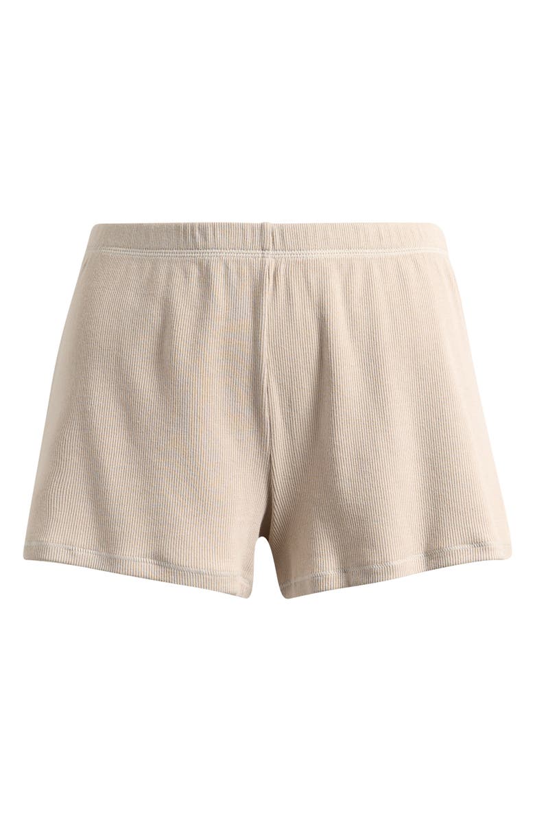 SKIMS Cotton Rib Loose Shorts, Main, color, Stone