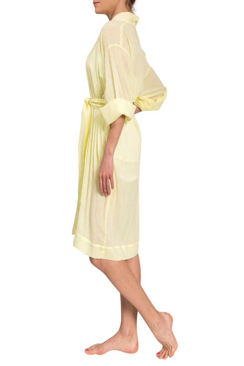 Short Tie Waist Robe, Alternate, color, LIMONCELLO
