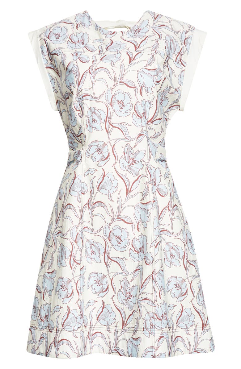 3.1 Phillip Lim Floral Minidress, Alternate, color, Sky Blue Multi