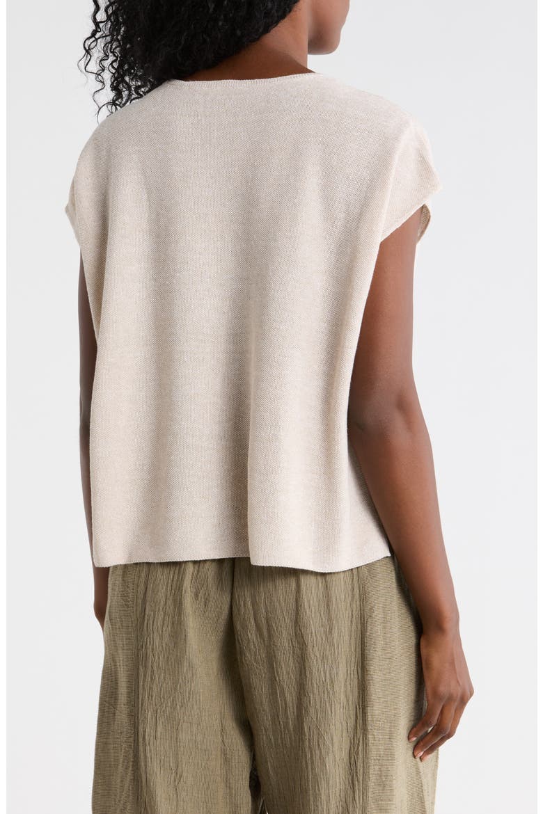 Cap Sleeve Organic Linen & Organic Cotton Sweater, Alternate, color, UNNATURAL