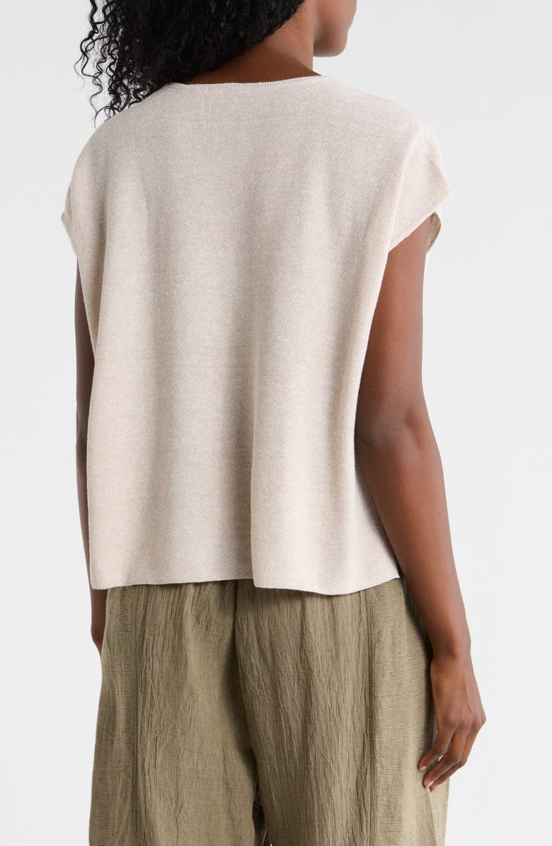 Eileen Fisher Cap Sleeve Organic Linen & Organic Cotton Sweater, Alternate, color, Unnatural