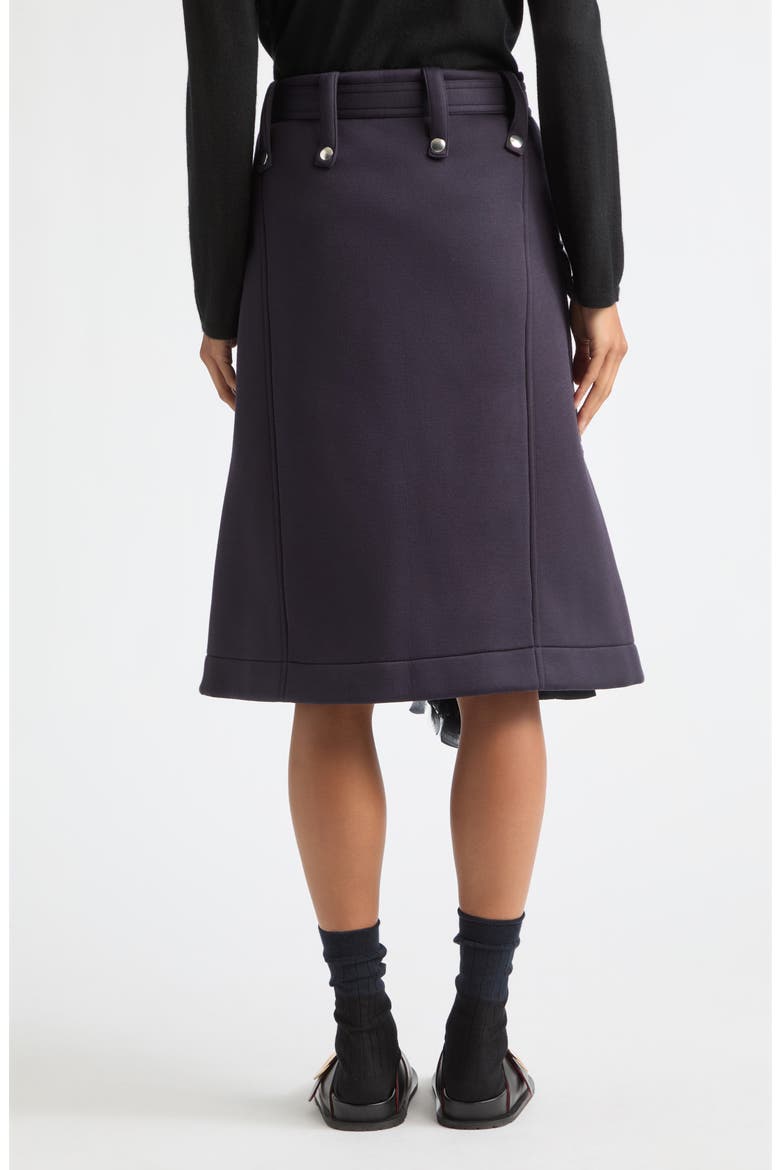 Feather-Trimmed Midi Skirt, Alternate, color, BLUE BLACK