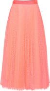 Maison Common Plissee Neon Tulle Midi Skirt