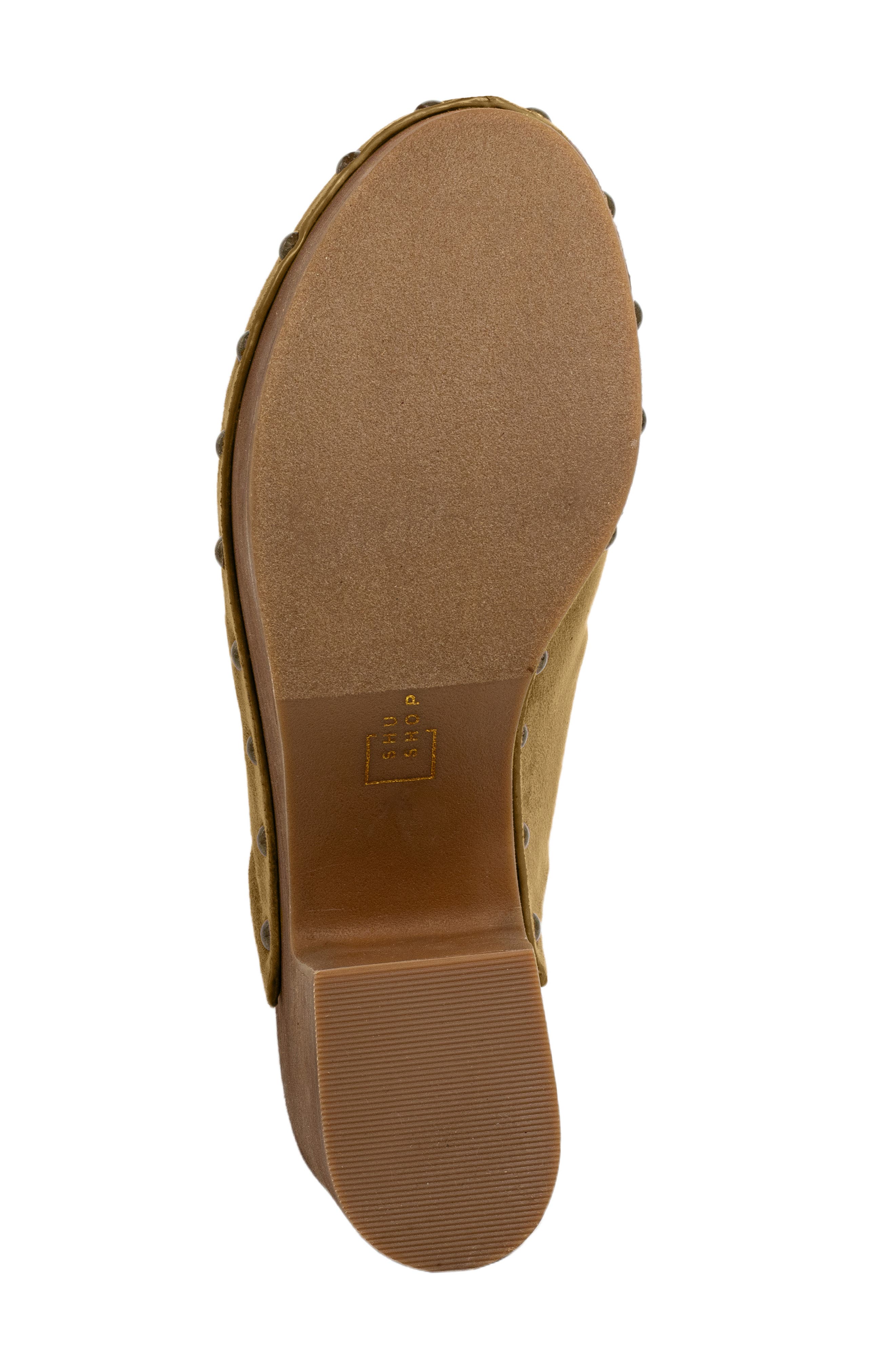 SHUSHOP Gigi Platform Clog, Alternate, color, Olive Suede