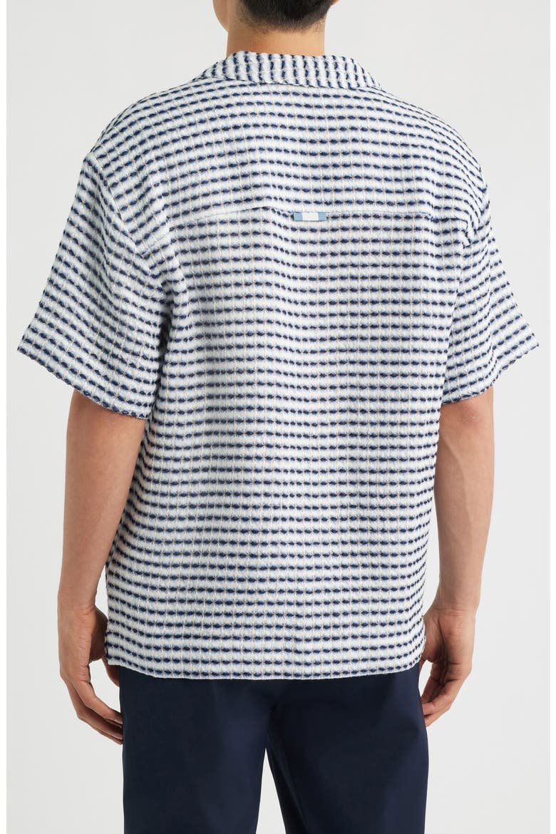 Riita Waffle Linen Camp Shirt, Alternate, color, BLUE