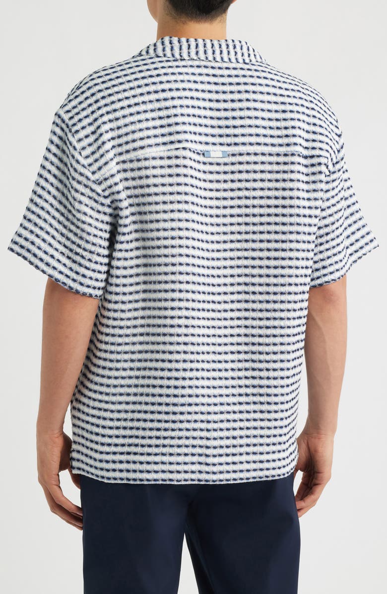 CHÉ Riita Waffle Linen Camp Shirt, Alternate, color, Blue