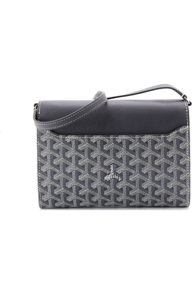 Pre-Owned Goyard Chypre Wallet on Strap Coated Canvas with Leather, Alternate, color, Gray