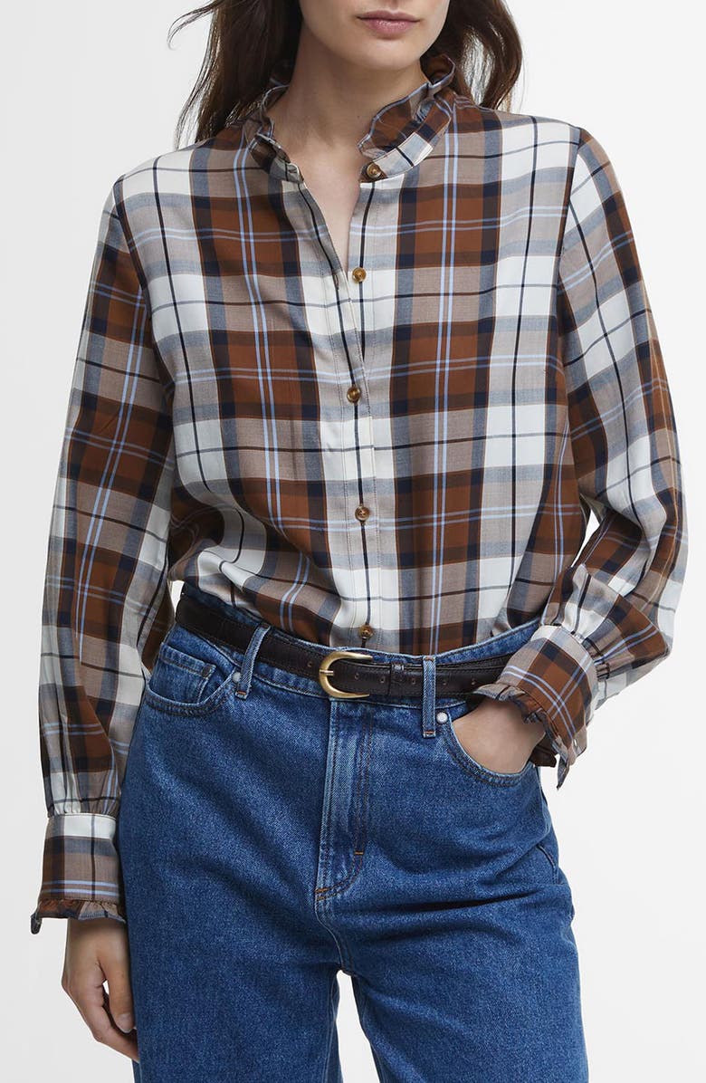 Barbour Violet Check Shirt, Main, color,