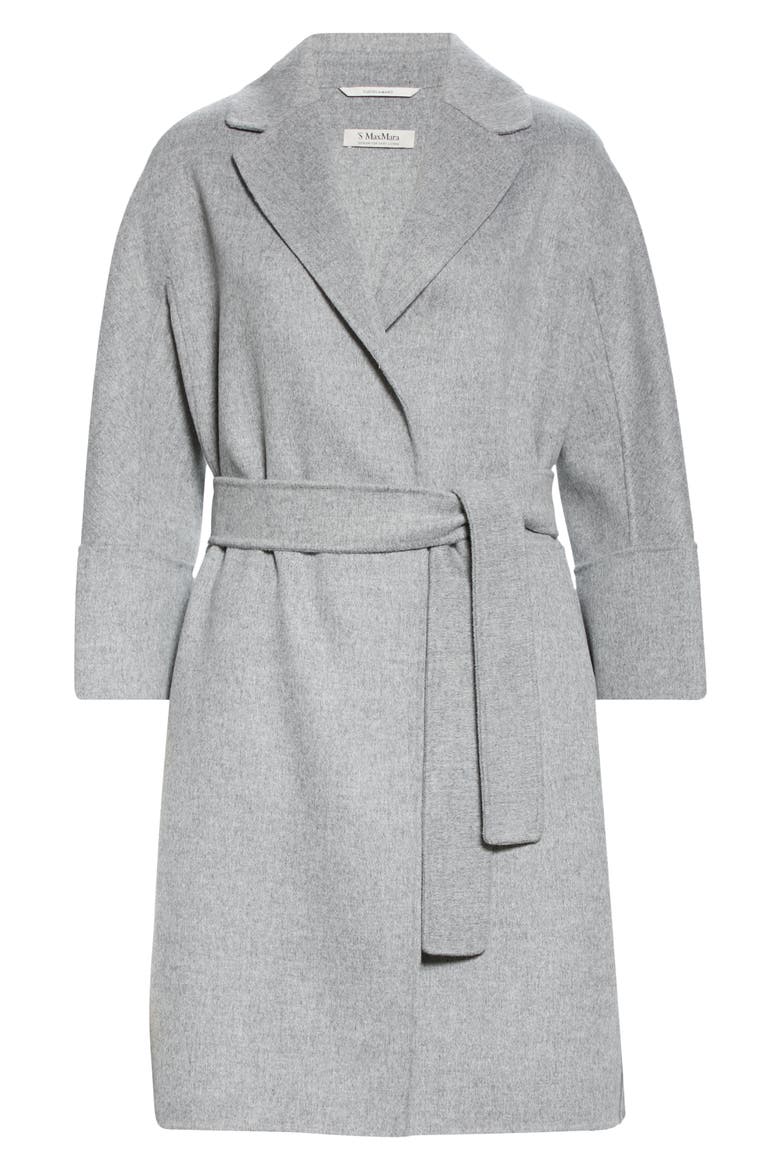 Arona Double Face Wool Wrap Coat, Alternate, color, LIGHT GREY