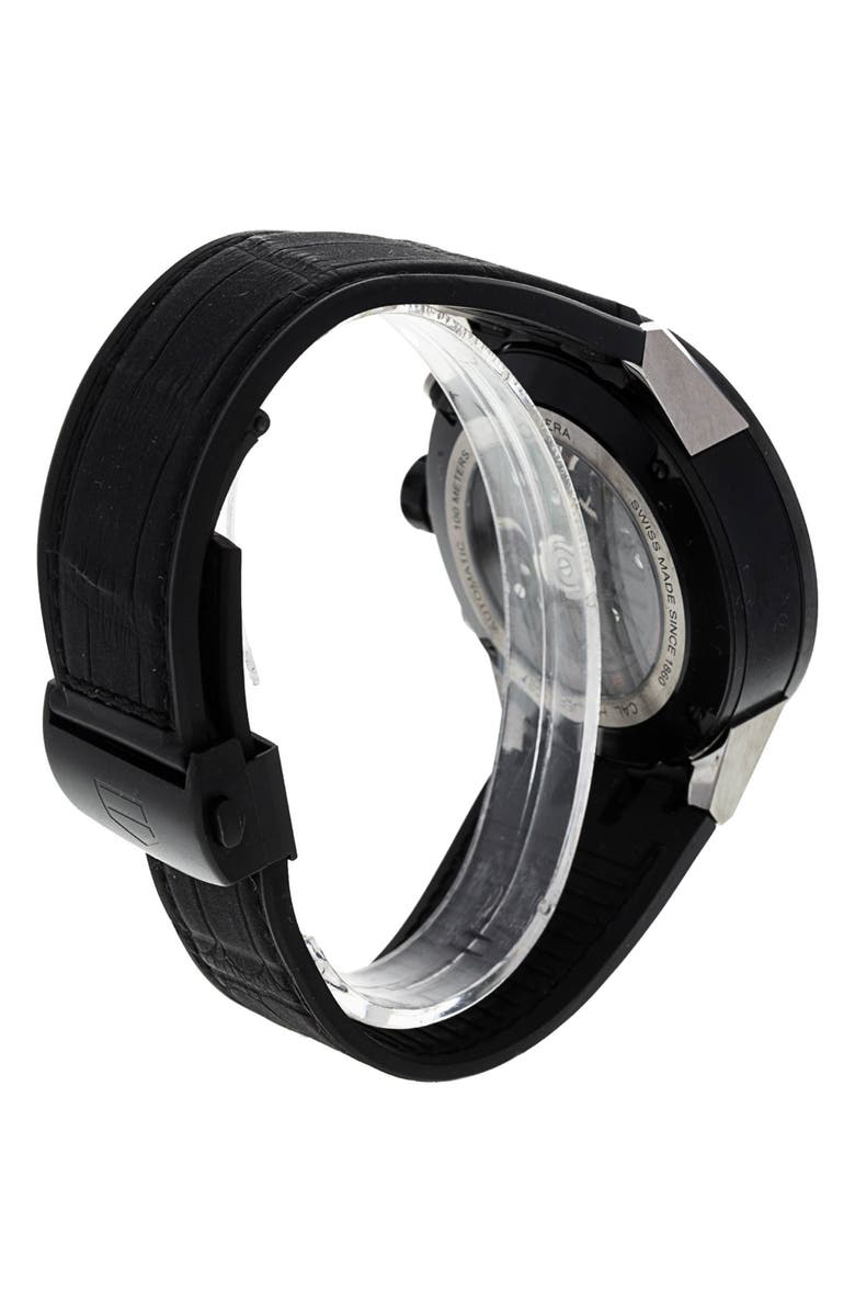 Watchfinder & Co. Tag Heuer Preowned 2016 Carrera CAR5A8Y.FC6377 Chronograph Rubber Strap Watch, 45mm, Alternate, color, Black