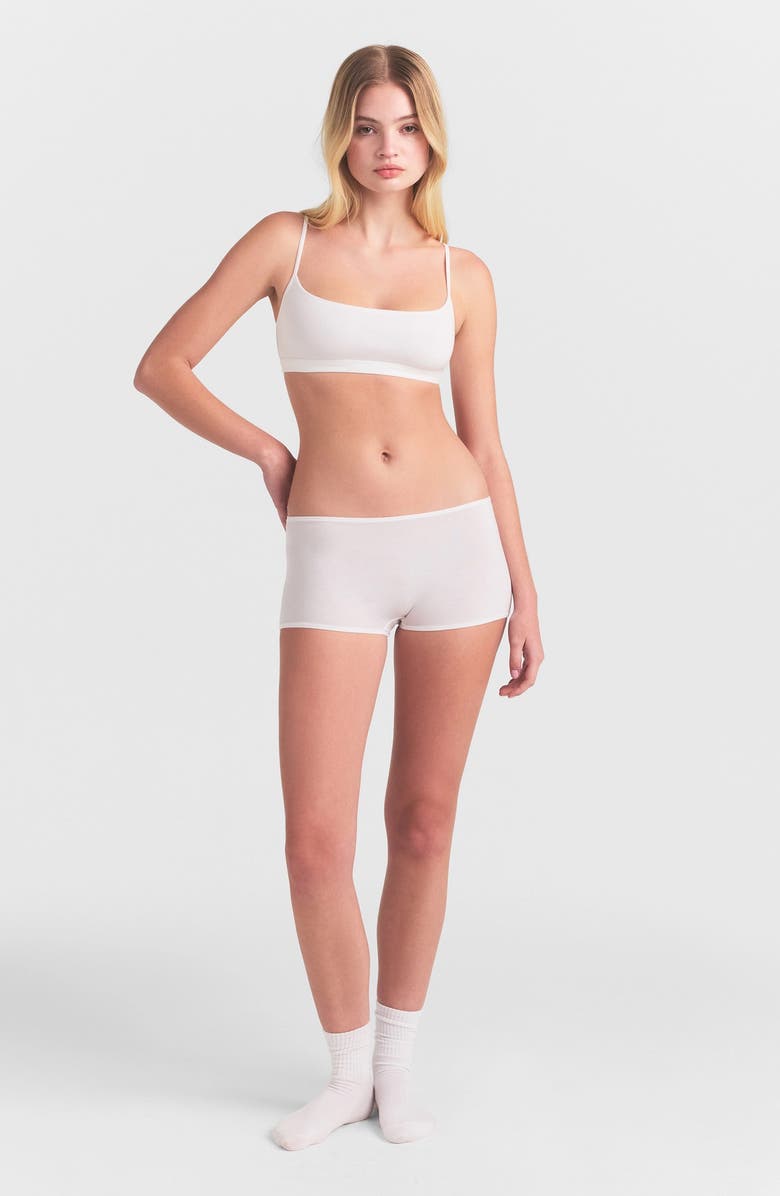 SKIMS Everyday Cotton Boyshorts, Alternate, color, Snow