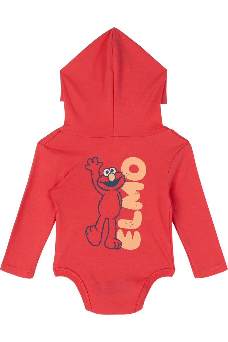 3-Pack Hooded Bodysuits, Alternate, color, Blue Cream Red