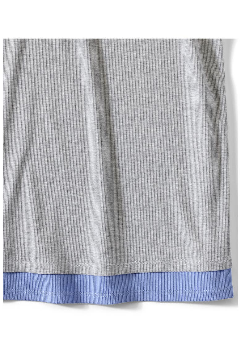 Plus Size Comfort Rib 2 Piece Pajama Set - Long Sleeve Top and Pants, Alternate, color, Misty Gray Heather