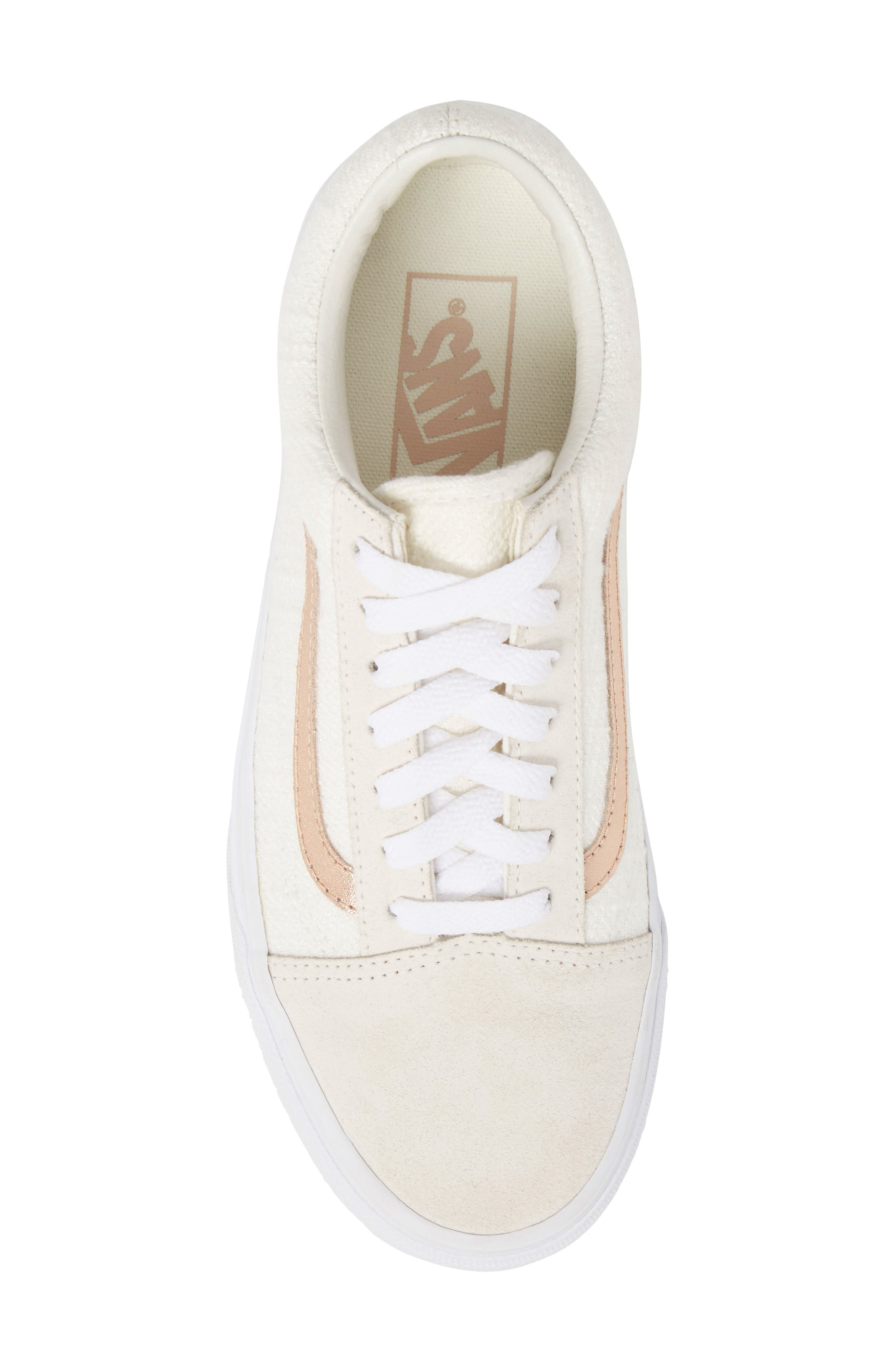 Old Skool Sneaker, Alternate, color, BLANC DE BLANC/ ROSE GOLD