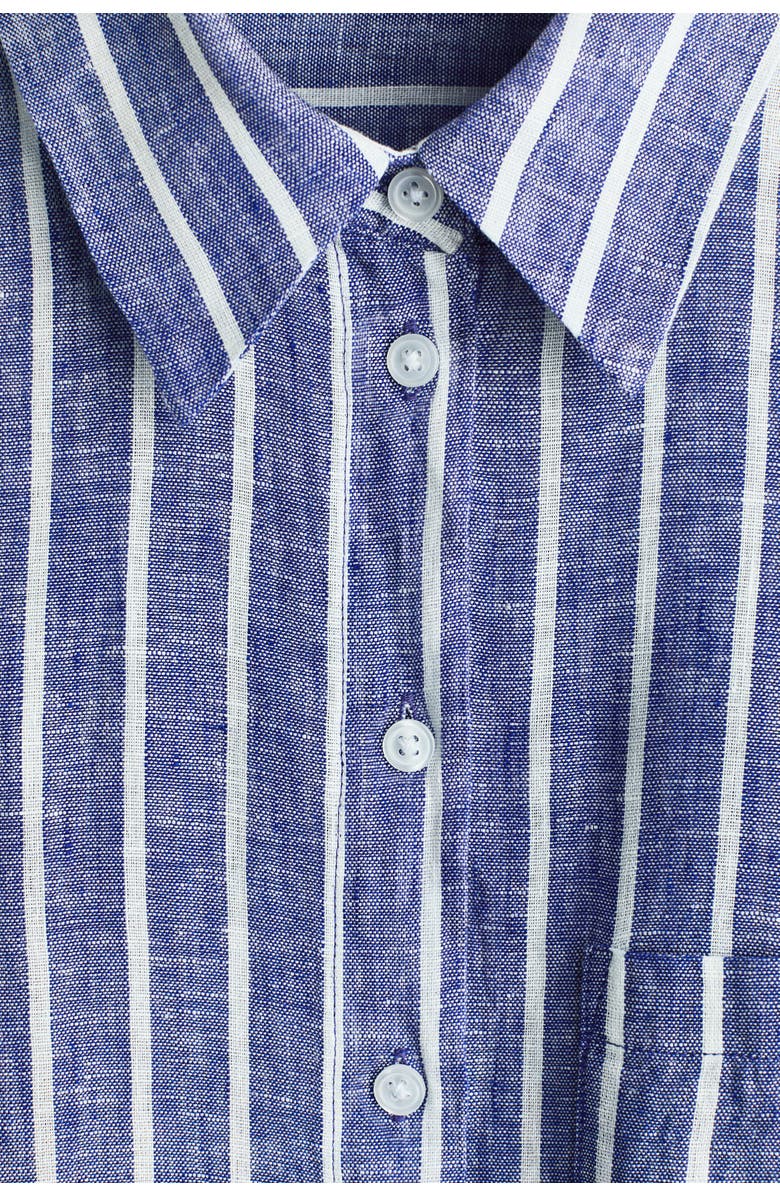 H&M Linen Shirt, Alternate, color, Blue/Striped