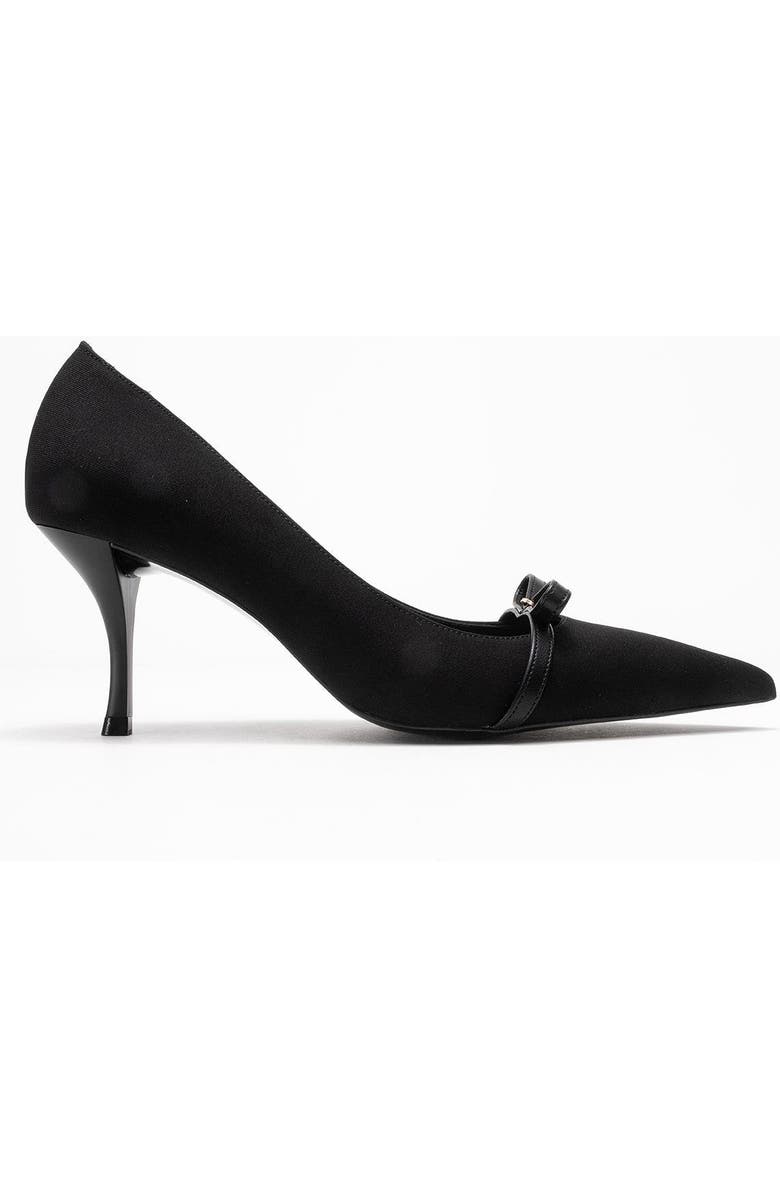 Prologue Shoes Annie Bow Pointed Toe Pump, Alternate, color, Black
