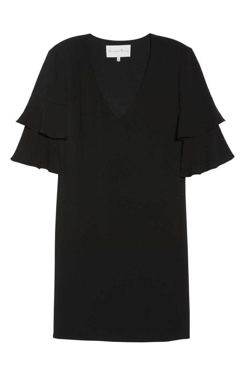 Charles Henry Ruffle Sleeve Shift Dress, Alternate, color, 