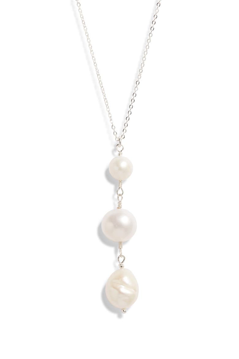 Clove Freshwater Pearl Necklace, Main, color, PEARL/ SILVER