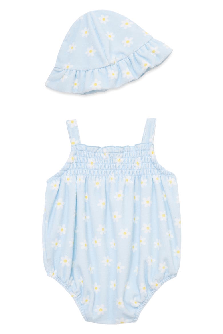 Daisies Bubble Bodysuit & Hat Set, Alternate, color, BLUE