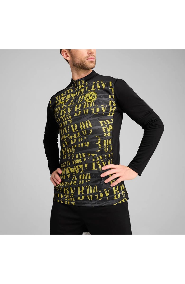 PUMA Men's Puma Black Borussia Dortmund 2024/25 Pre-Match Quarter-Zip Top, Alternate, color, Black