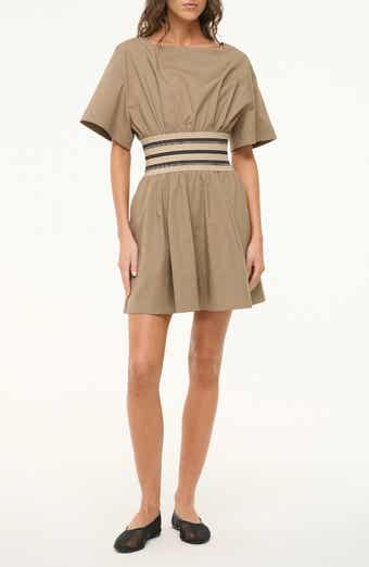 STAUD Amy Contrast Detail Minidress