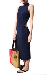 MANGO Asymmetric Cutout Sleeveless Dress