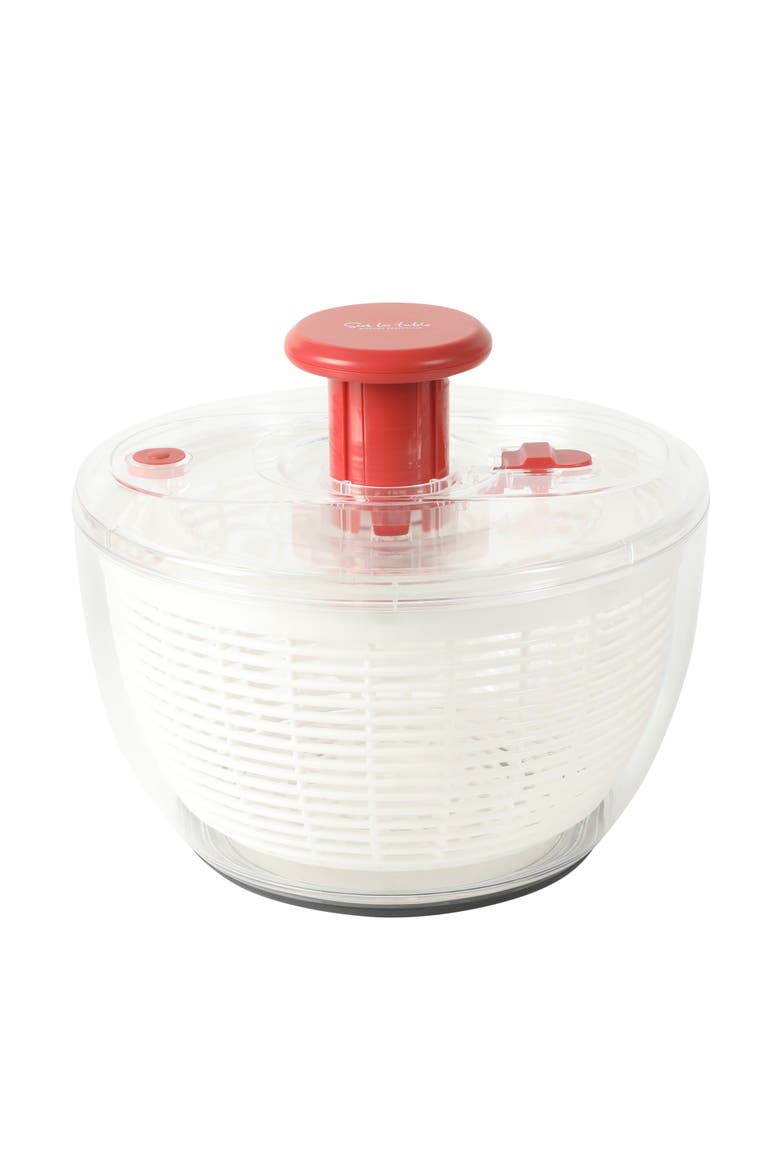 Aero Stainless Steel Salad Spinner with Removable Basket, Alternate, color, Red