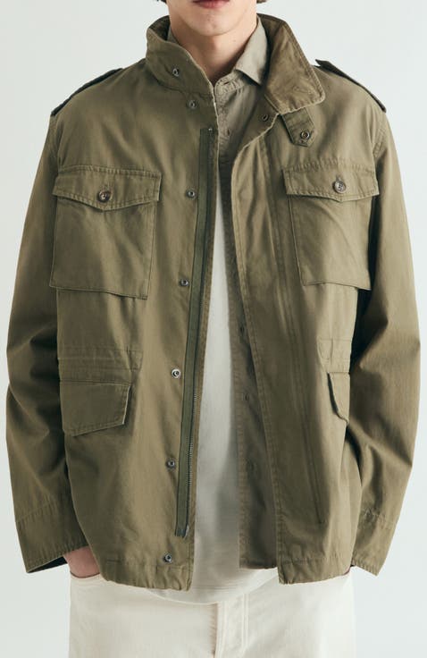 Military jacket with concealed hood