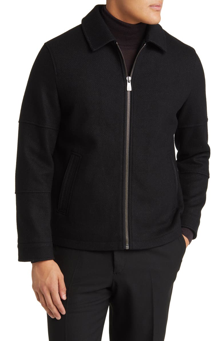 Hart Schaffner Marx Paloma Wool Blend Twill Jacket, Alternate, color, Black Twill