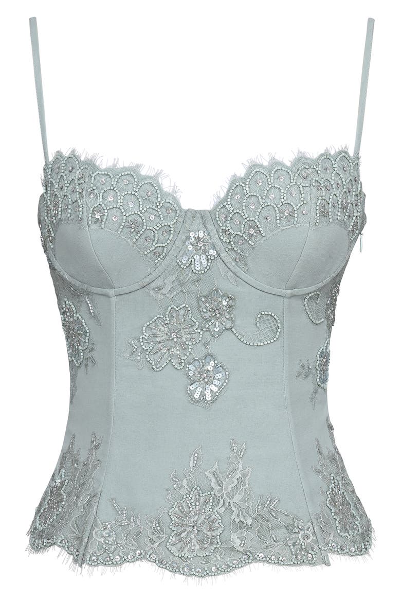 Soraya Embellished Georgette Top, Alternate, color, JADE