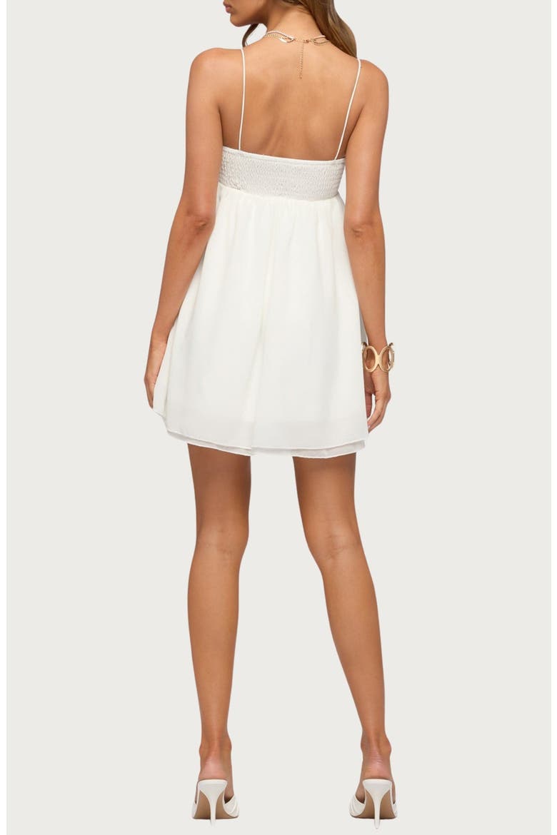 Ariellah Chiffon Babydoll Minidress, Alternate, color, WHITE
