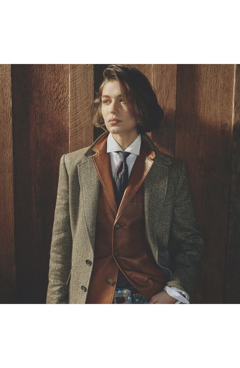 Polo Ralph Lauren Linen, Silk & Wool Herringbone Sport Coat, Alternate, color, Brown/ Cream Herringbone