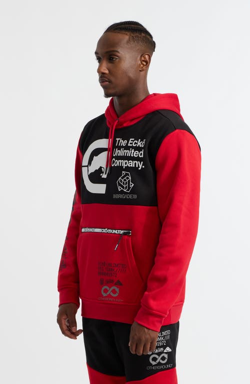 Ecko Unltd Men's Prosperous Hoodie In True Red/black